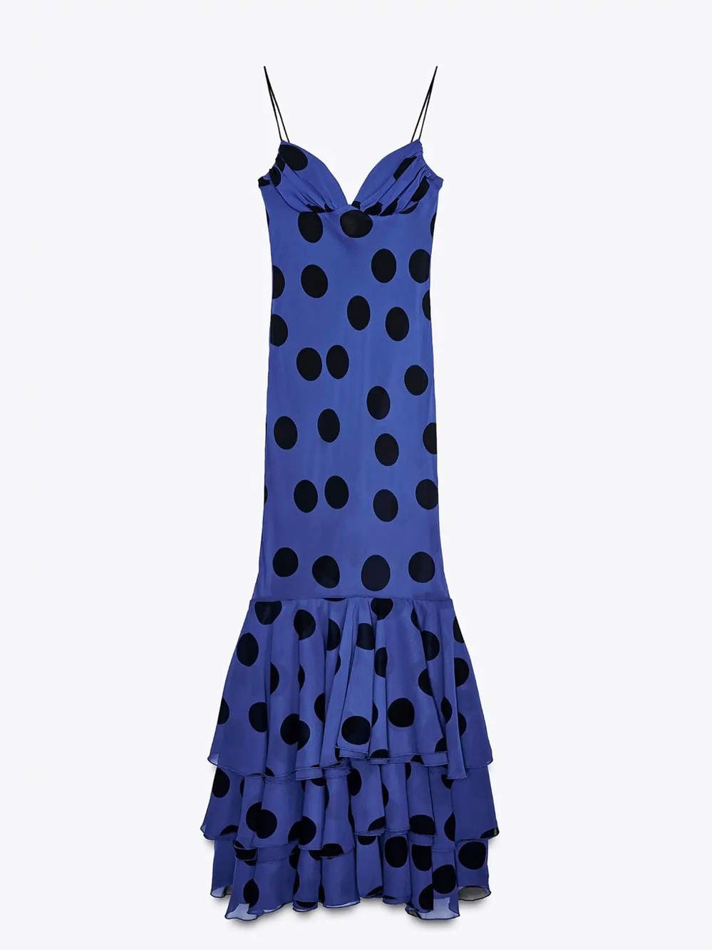 ZARA ~ Polka Dot Ruffle Long Dress - Picture 3 of 17